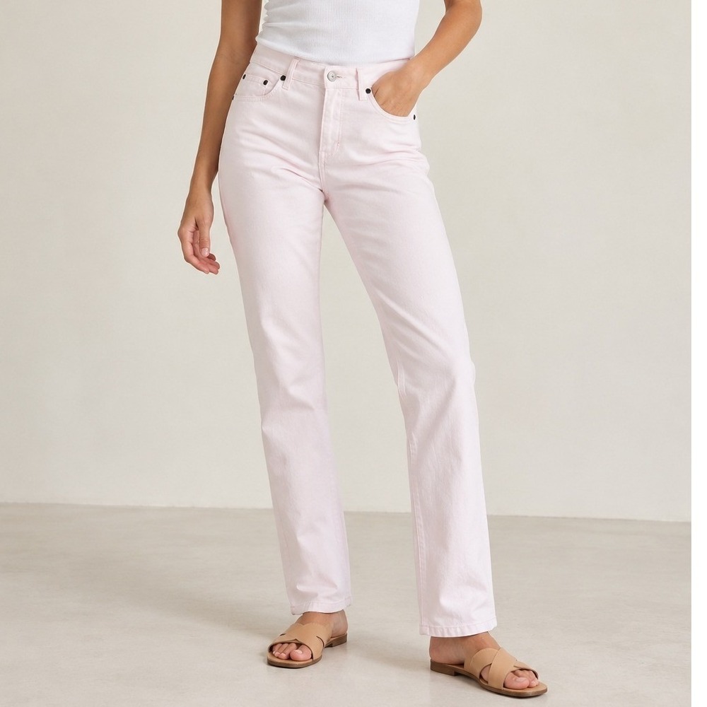 J.McLaughlin Womens Preppy Pastel Pink Jeans Size 8 Stretch Straight Leg